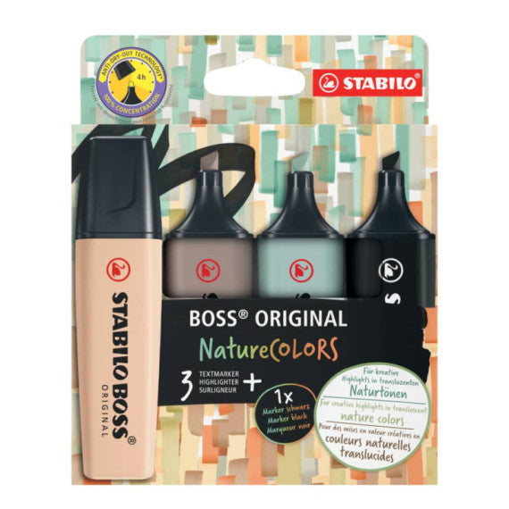 Evidenziatori Stabilo Boss Nature Colors - conf. 4 colori 70/4-2-5
