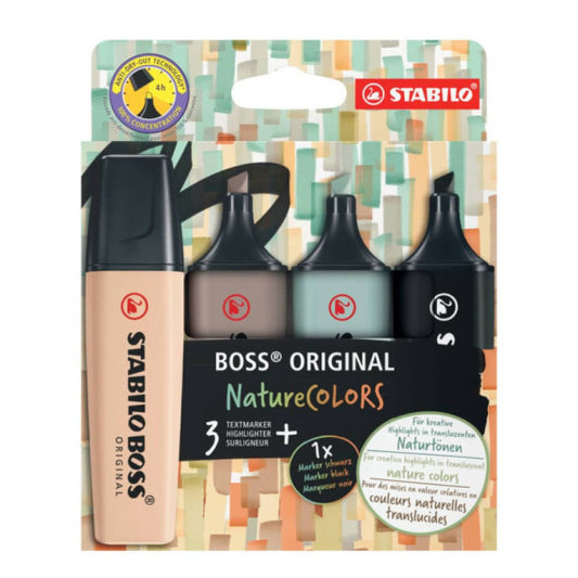 Evidenziatori Stabilo Boss Nature Colors - conf. 4 colori 70/4-2-5