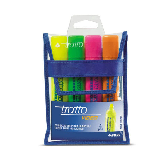 Evidenziatori TRATTO Video 1-5 mm assortiti busta da 4 - 830800