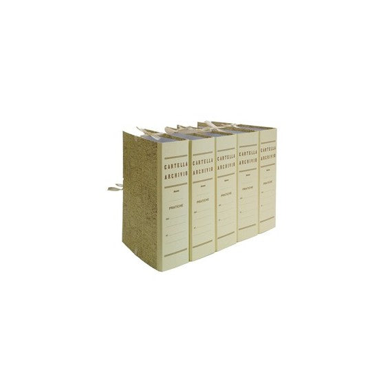 Faldone - legacci incollati - juta - 35x25 cm - dorso 15 cm - paglia - Brefiocart