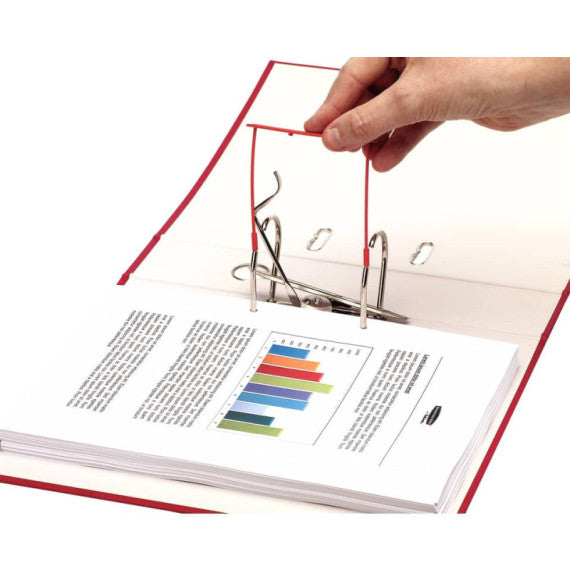 Fastener con clip di chiusura passo 80 mm Fellowes rosso conf. 100 pezzi  0089602