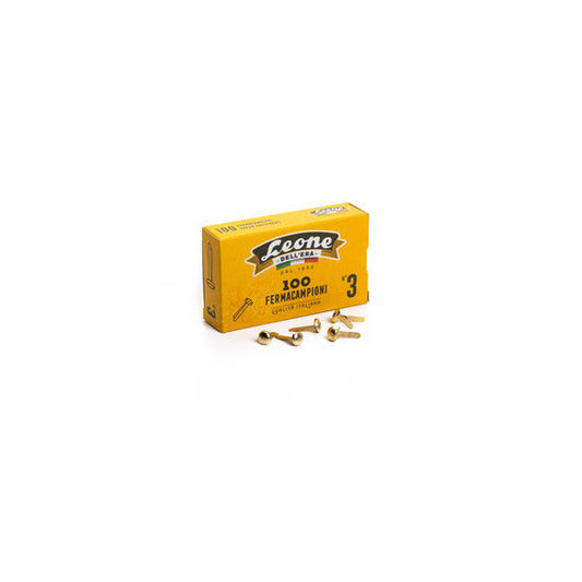 Fermacampioni ottonati - n. 3 - 1,7 cm - Leone - conf. 100 pezzi