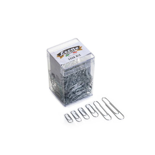 Fermagli Leone filo zincato ritrafilato Gran Mix misure assortite zinco brillante barattolo da 125 g FZB125GMIX
