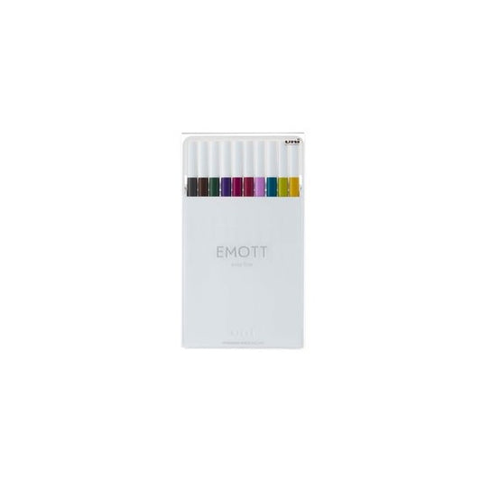 Fineliner Emott - tratto 0.4 mm - colori assortiti calmtone dark - Uni Mitsubishi - conf. 10 pezzi