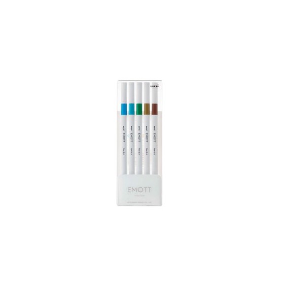 Fineliner Emott - tratto 0.4 mm - colori assortiti island - Uni Mitsubishi - conf. 5 pezzi