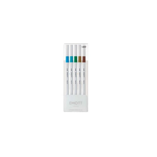Fineliner Emott - tratto 0.4 mm - colori assortiti island - Uni Mitsubishi - conf. 5 pezzi