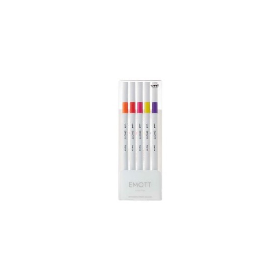 Fineliner Emott - tratto 0.4 mm - colori assortiti passion - Uni Mitsubishi - conf. 5 pezzi