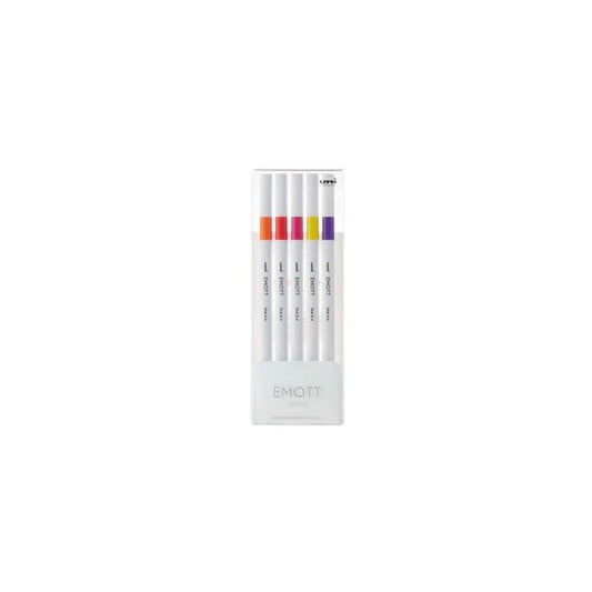 Fineliner Emott - tratto 0.4 mm - colori assortiti passion - Uni Mitsubishi - conf. 5 pezzi