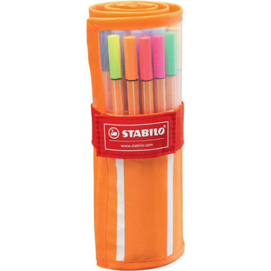 Fineliner Stabilo Point 88 0,4 mm assortiti 25 colori standard + 5 Neon rotolo da 30 - 8830-2