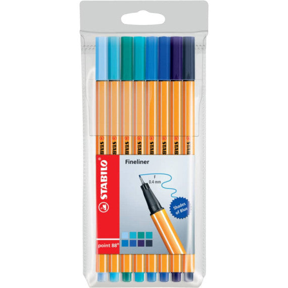 Fineliner Stabilo Point 88® 0,4 mm conf. 8 tonalità di blu - 88/8-03