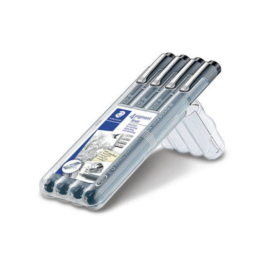 Fineliner Staedtler Pigment Liner in set da 4 misure assortite 0,1 - 0,3 - 0,5 - 0,7 mm - 308 WP4