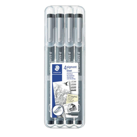 Fineliner Staedtler Pigment Liner in set da 4 misure assortite 0,1 - 0,3 - 0,5 - 0,7 mm - 308 WP4