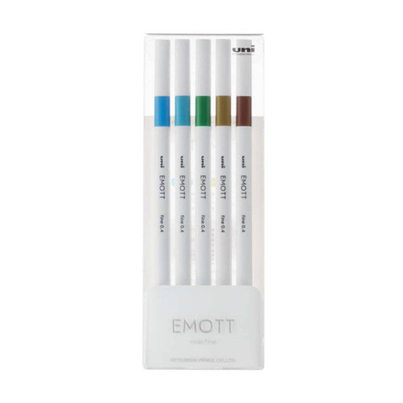 Fineliner Uni Emott  - 0,4 mm - island color conf. 5 pezzi - M PEM-SY 5C 4