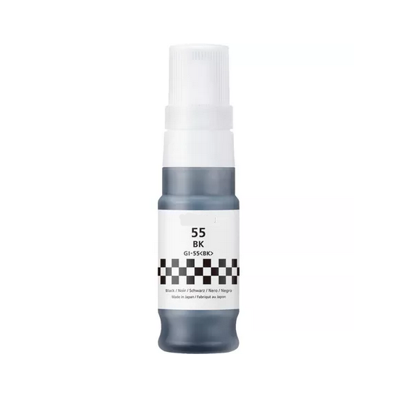 Flacone di inchiostro GI-55BK nero 6292C001 ink pigment serbatoio compatibile per Canon Maxify GX1050,GX2050 GI55 capacità 50ml