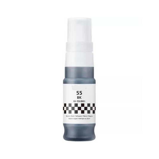 Flacone di inchiostro GI-55BK nero 6292C001 ink pigment serbatoio compatibile per Canon Maxify GX1050,GX2050 GI55 capacità 50ml