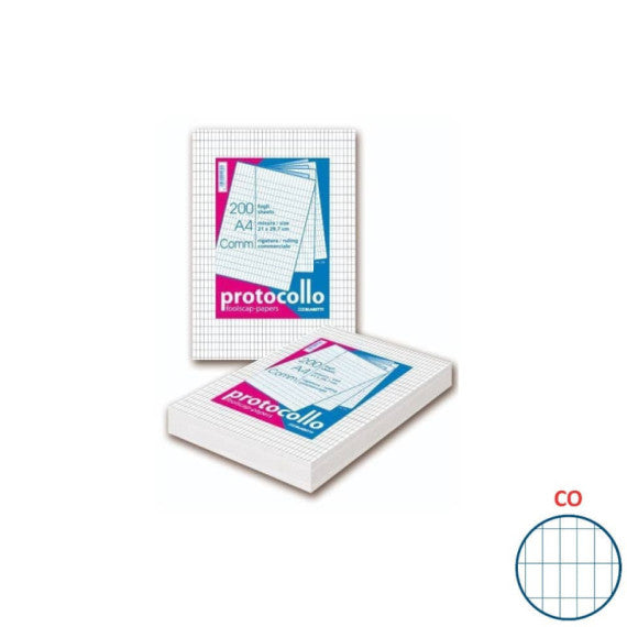 Fogli protocollo A4 - 60 gr/mq - Blasetti commerciale - senza margini - Risma da 200 fogli - 1285