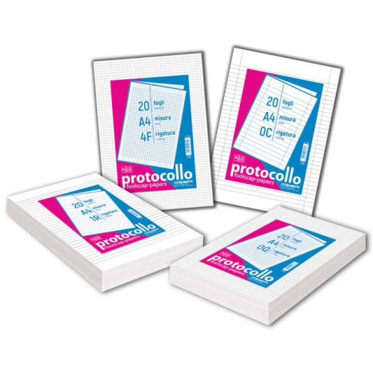 Fogli protocollo A4 Blasetti - 20 ff - 60 g/m2 - 1R 1292