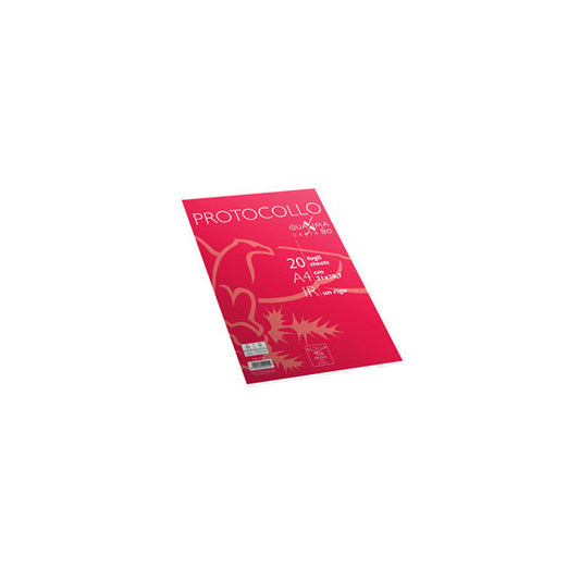 Fogli protocollo Quaxima - A4 - 1rigo - 80 gr - Pigna - conf. 20 pezzi