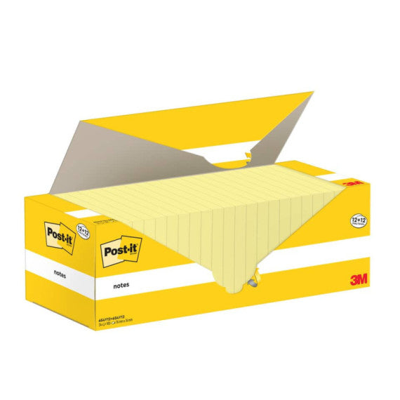 Foglietti Post-it® Canary Yellow promo pack conf. 12 + 12 blocchetti 76x76 mm 7100290172