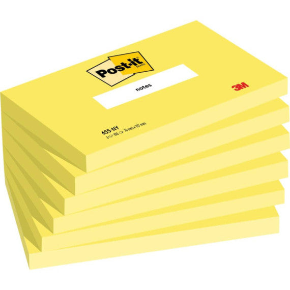 Foglietti Post-it® giallo 100 fogli/blocchetto conf. 6 pz 76x127 mm 655-NY