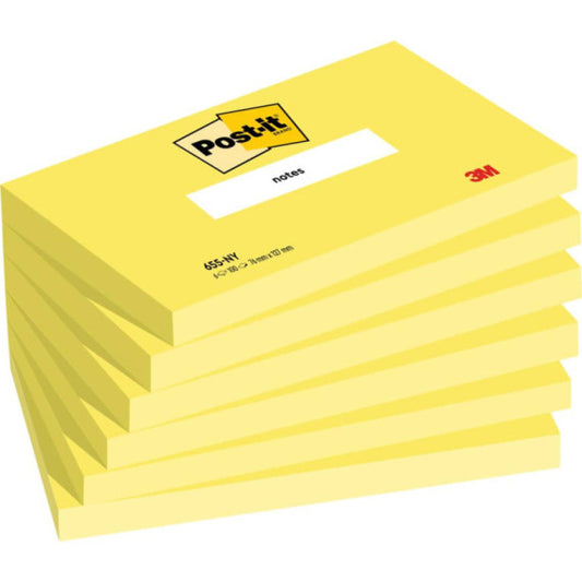 Foglietti Post-it® giallo 100 fogli/blocchetto conf. 6 pz 76x127 mm 655-NY