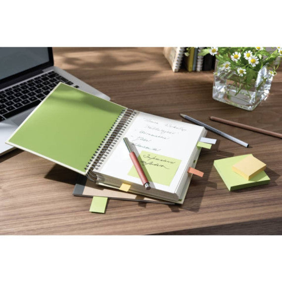 Foglietti Post-it® Notes Giallo Canary? 76x76 mm carta riciclata Torre da 16 blocchetti da 100 ff - 654-1T