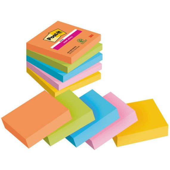 Foglietti Post-it® Super Sticky Boost - conf. 5 blocchetti da 90 ff 76x76 mm - 654-5SS-BOOS