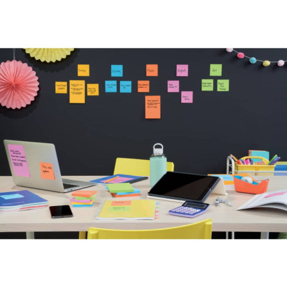 Foglietti Post-it® Super Sticky Boost - conf. 5 blocchetti da 90 ff 76x76 mm - 654-5SS-BOOS