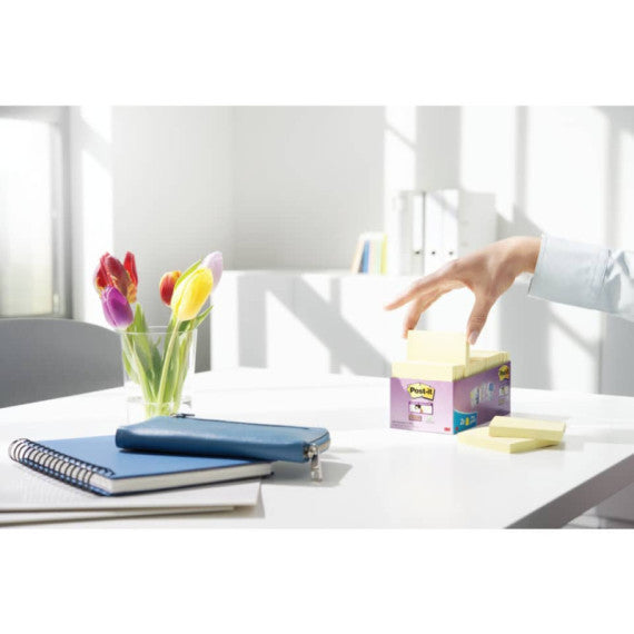 Foglietti Post-it® Super Sticky Giallo Canary? cf 14 blocchetti + 2 gratis da 90 ff - 654SSCY-VP16