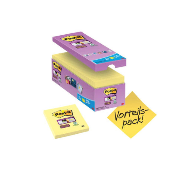 Foglietti Post-it® Super Sticky Giallo Canary? cf 14 blocchetti + 2 gratis da 90 ff - 654SSCY-VP16
