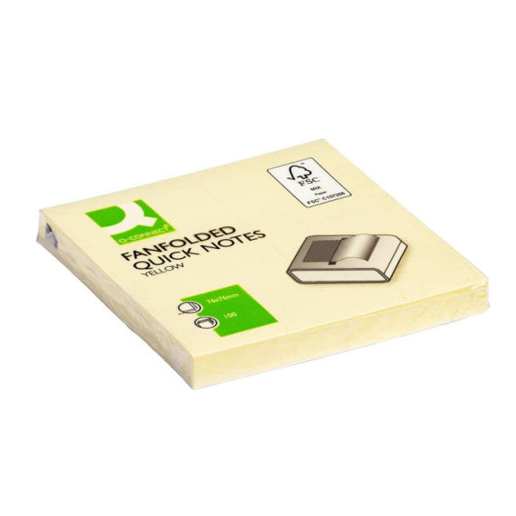 Foglietti riposizionabili a fisarmonica Q-Connect Z-Quick Notes 70 g/m² giallo 76x76 mm  12 bloc. da 100 ff - KF02161