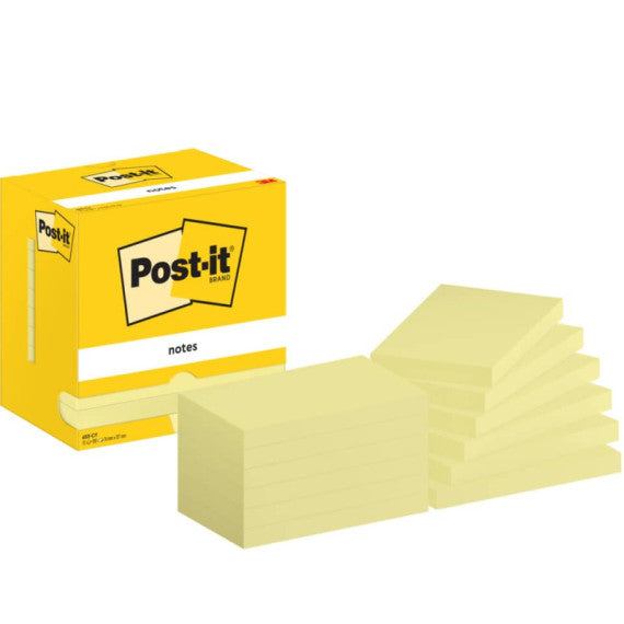 Foglietti riposizionabili Giallo Canary Post-it® 76x127 mm - 12 blocchetti da 100 ff - 7100290165