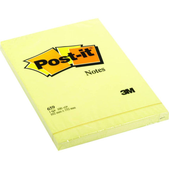 Foglietti riposizionabili Post-it® formato 120x152 mm - in conf. da 6 blocchetti giallo - 659N