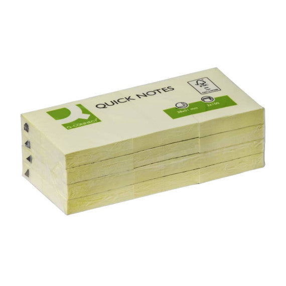 Foglietti riposizionabili Q-Connect 63 g/m² giallo 38x51 mm 12 blocchetti da 100 ff - KF10500