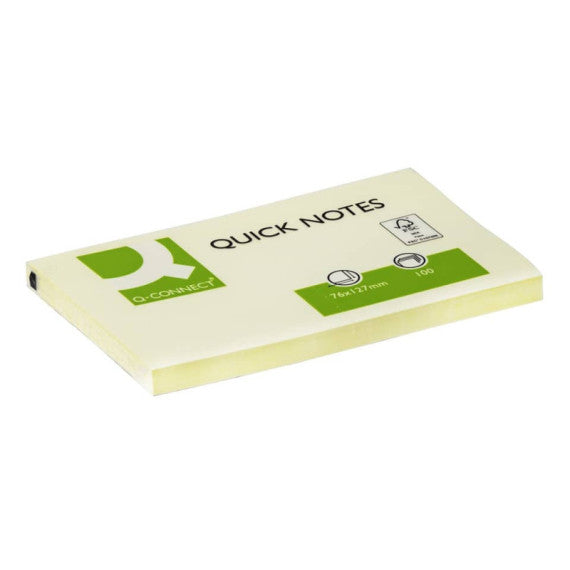 Foglietti riposizionabili Q-Connect 63 g/m² giallo 76x127 mm 12 blocchetti da 100 ff - KF10503