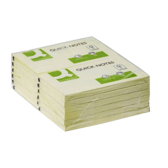 Foglietti riposizionabili Q-Connect 63 g/m² giallo 76x127 mm 12 blocchetti da 100 ff - KF10503
