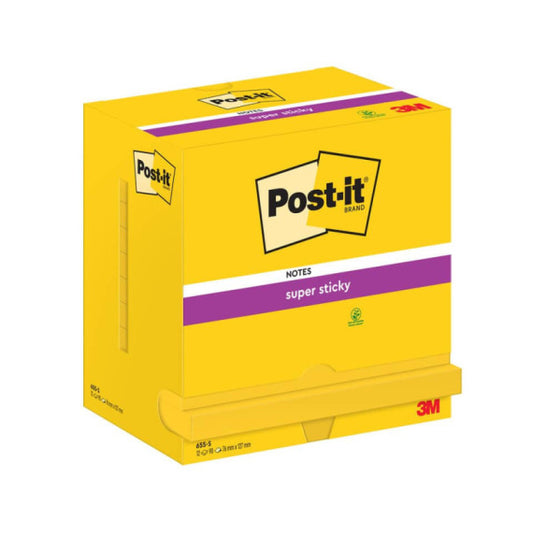 Foglietti riposizionabili Super Sticky Notes Post-it®Giallo oro 76x127 mm - 12 blocchetti da 90 ff - 655-S