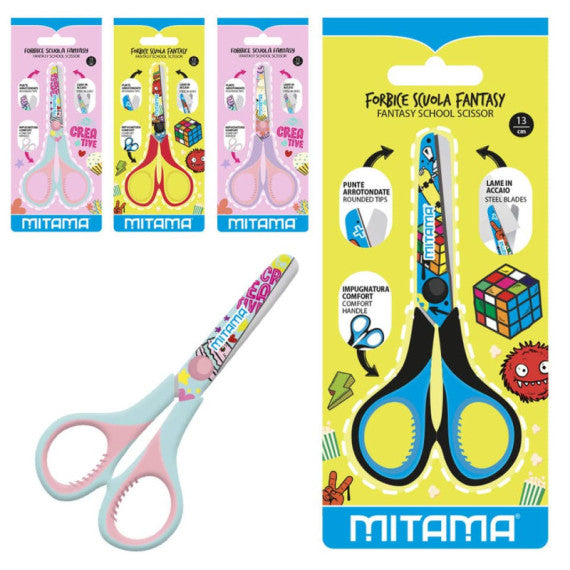 Forbice in plastica Junior  Mitama 13 cm Fantasie assotite 61286