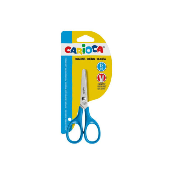 Forbice simmetrica in acciaio punta arrotondata Carioca 13 cm - azzurro - 42634