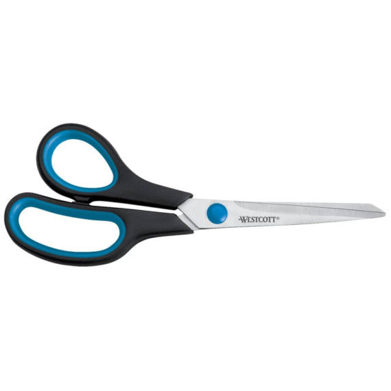 Forbici per mancini Westcott Soft Grip Easy Grip asimmetriche - 20,1 cm blu/nero - E-30282 00