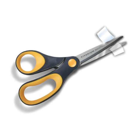 Forbici Westcott Softgrip Titanium Non Stick simmetriche grigio/giallo lama 18 cm - E-33670 00