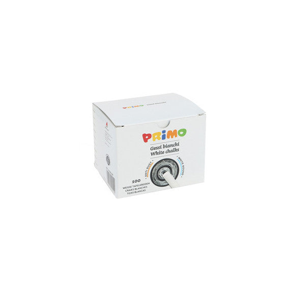 Gessetti tondi - ø 9x80 mm - bianco - Primo - Scatola 100 gessetti tondi