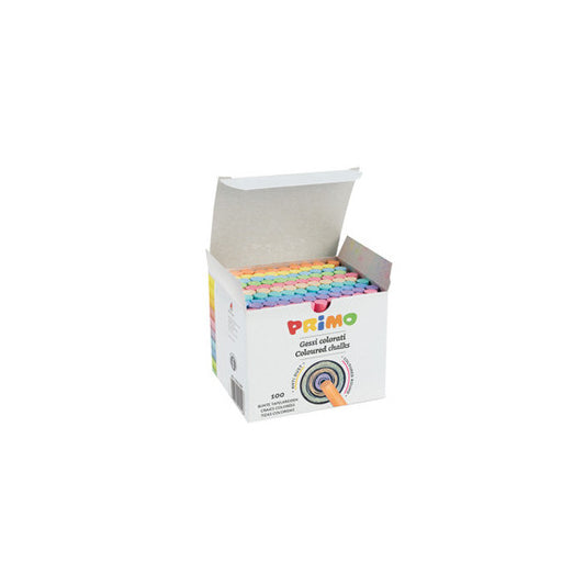 Gessetti tondi -  ø 9x80 mm - colorati - Primo - Scatola 100 gessetti tondi