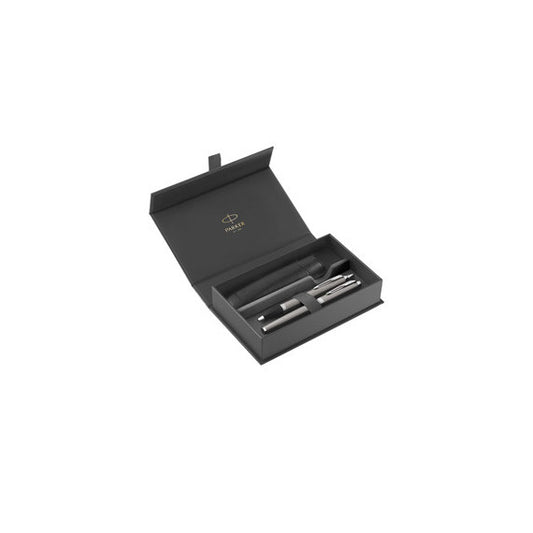 Gift Set IM Stainless Steel Edition CT - sfera + stilografica - punta media - acciaio - Parker
