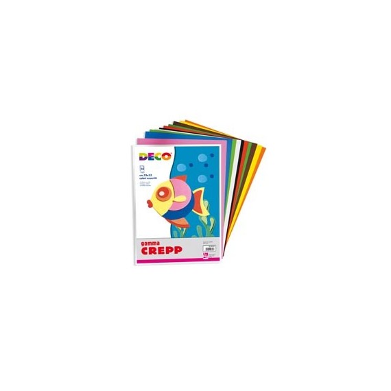 Gomma Crepp - 20 x 30 cm - colori assortiti - Deco - conf. 10 fogli