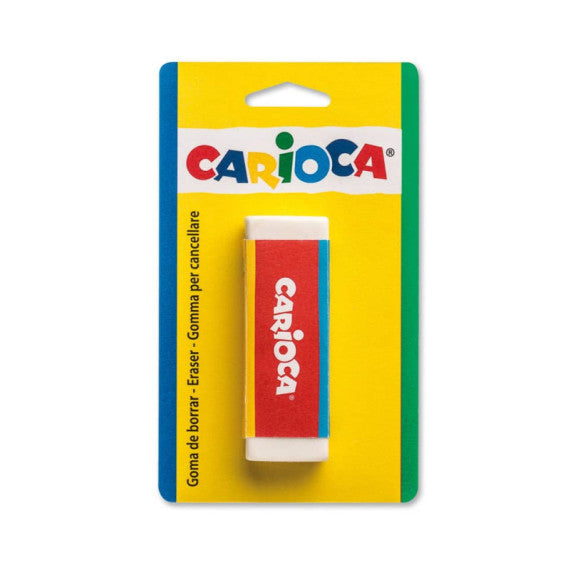 Gomma per cancellare bianca rettangolare Carioca in blister - 40141
