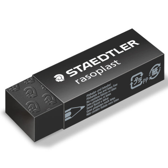 Gomma Rasoplast - 63 x 13 x 23 mm - nero per matita - Staedtler - box 20 pezzi