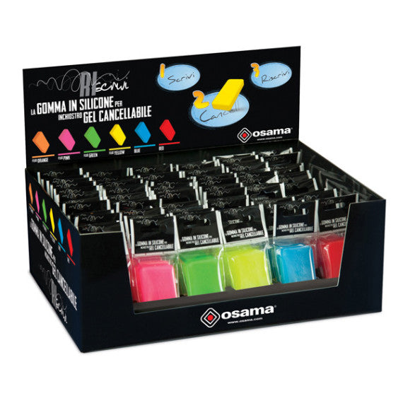 Gomma Riscrivi per gel cancellabile - colori assortiti - 6x3cm - Osama