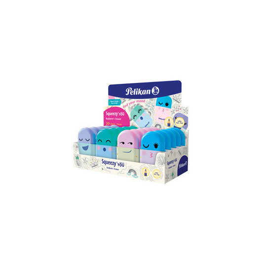 Gomma Squeezy you - colori assortiti - Pelikan - expo 20 pezzi