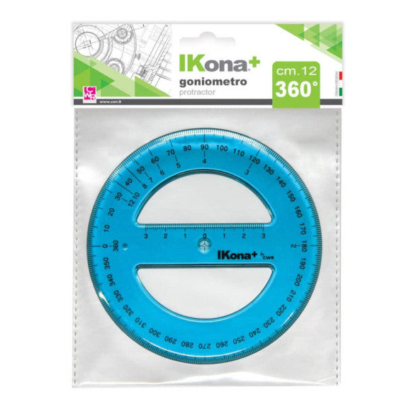 Goniometro circolare IKona+ 360° - Ø 12 cm - azzurro trasparente - 551